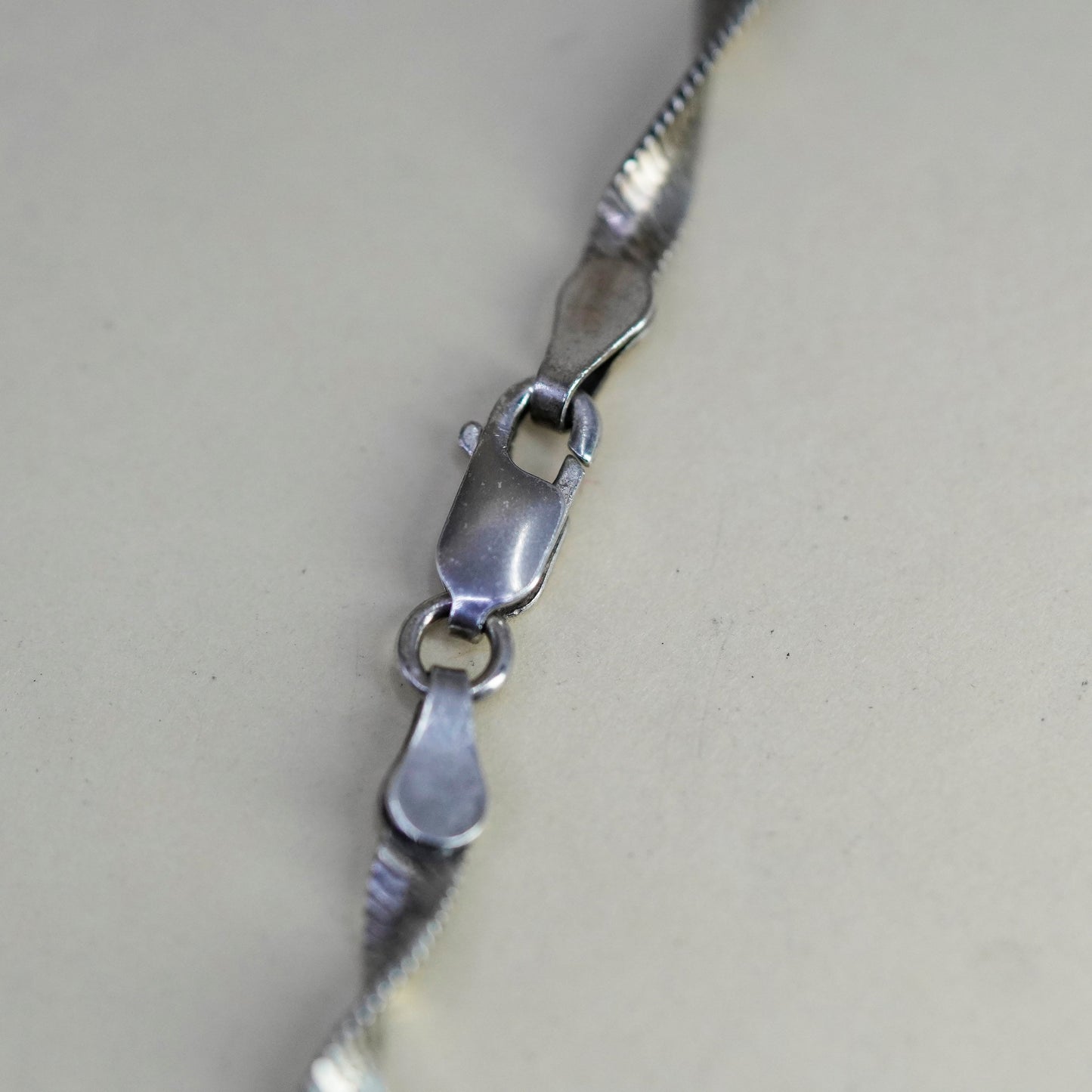 18”, 4mm, vintage Sterling silver necklace, 925 twisted herringbone chain