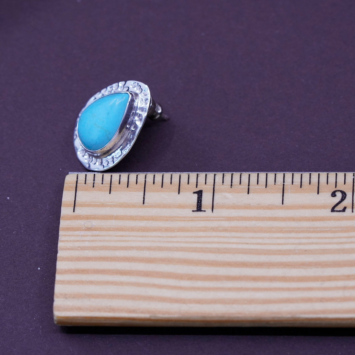 Sterling silver handmade earrings, southwestern 950 with turquoise studs