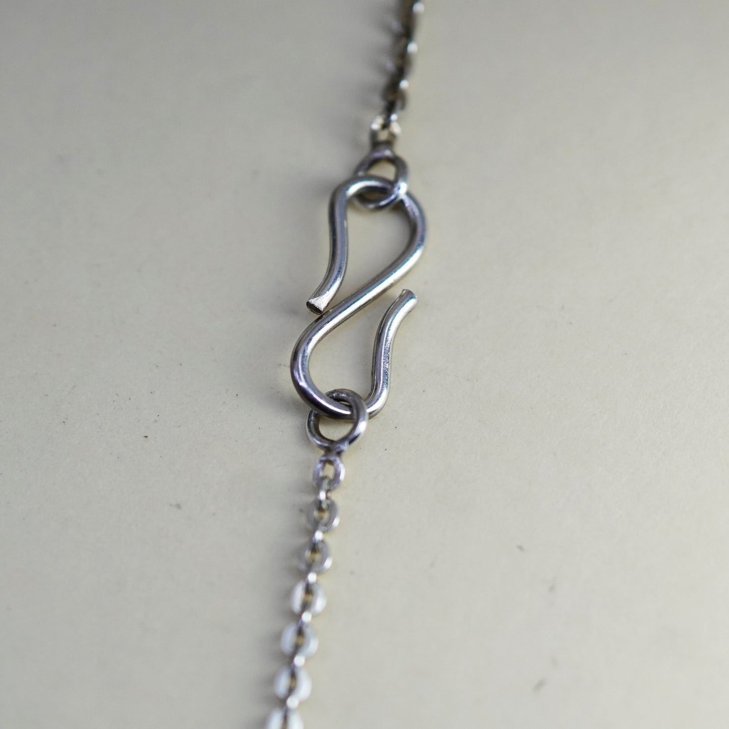 20”, 2mm, Vintage sterling silver flatten circle chain, Italy 925 necklace