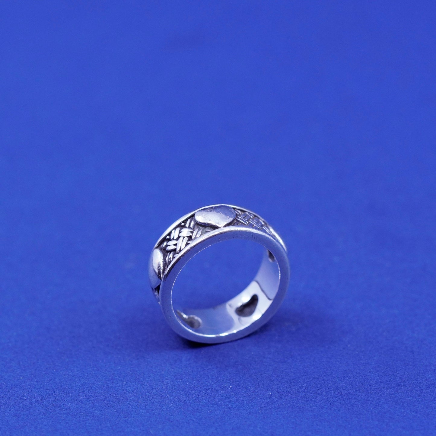 Size 6.25, Brighton Sayan Sterling Silver heart Ring, 925 woven braided Band