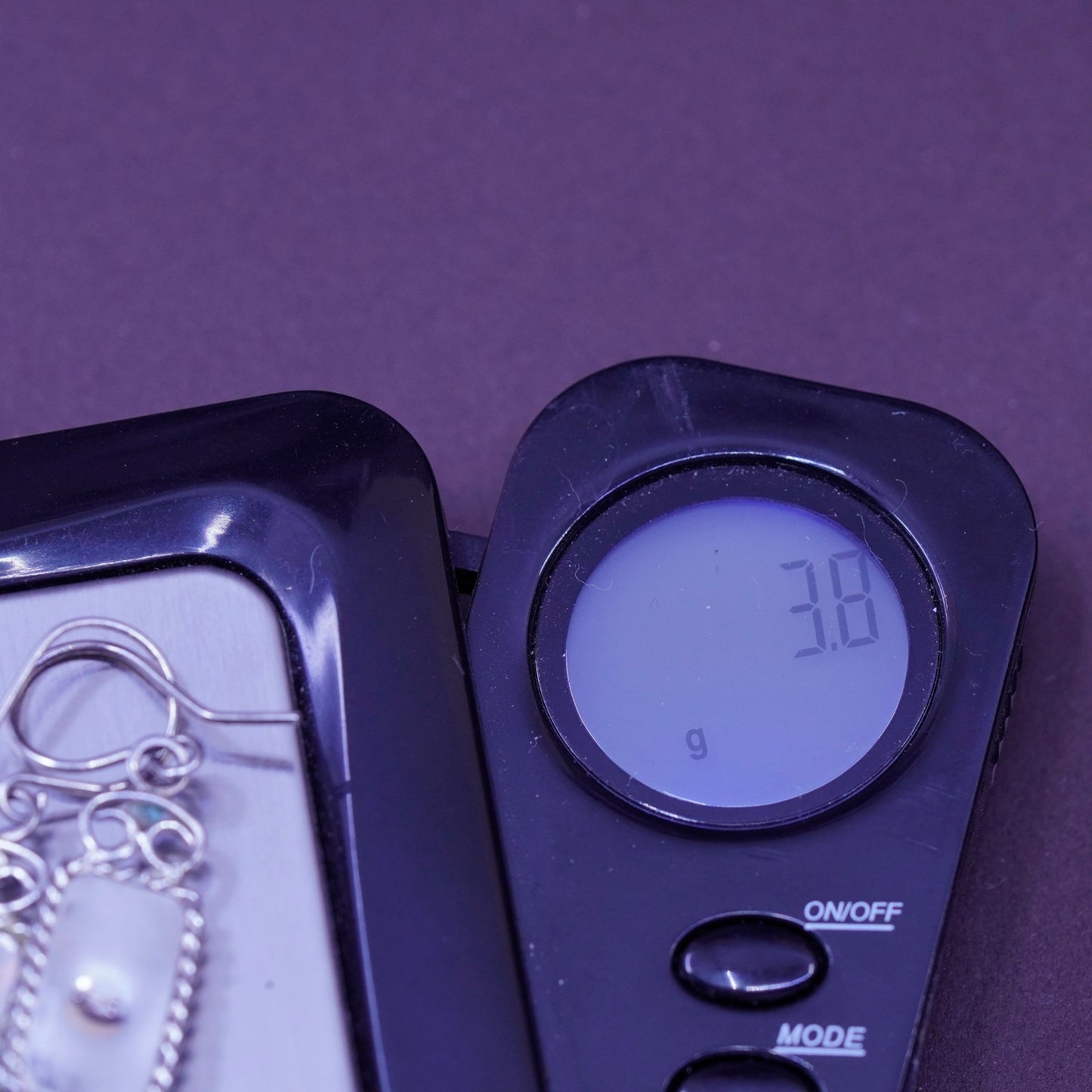 Vintage Sterling 925 silver handmade earrings with rectangular malachite