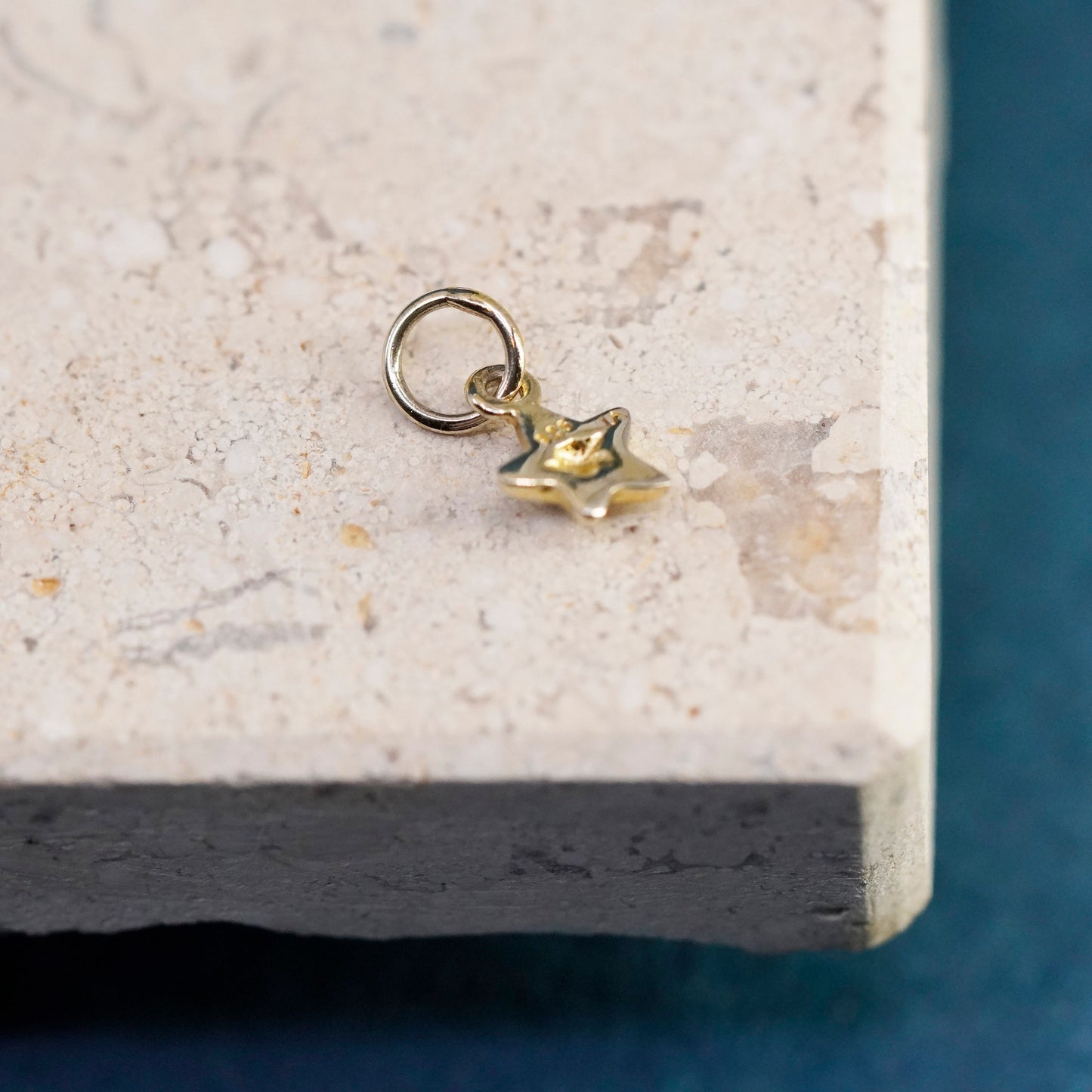 Vintage gold over Sterling silver handmade pendant, 925 star charm