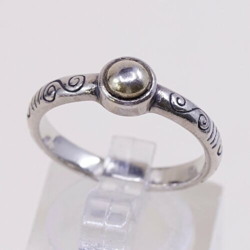 Sz 7 Vtg Brighton Sayan Sterling Silver Handmade Ring, 925 Band W/ Swirly