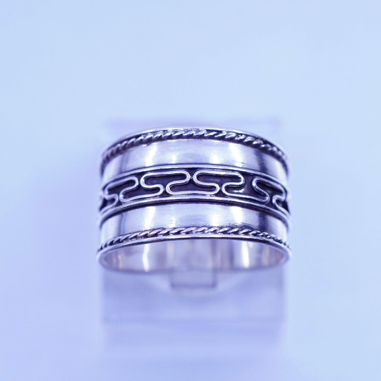 Size 6.75, vintage Sterling 925 silver handmade ring, cable band