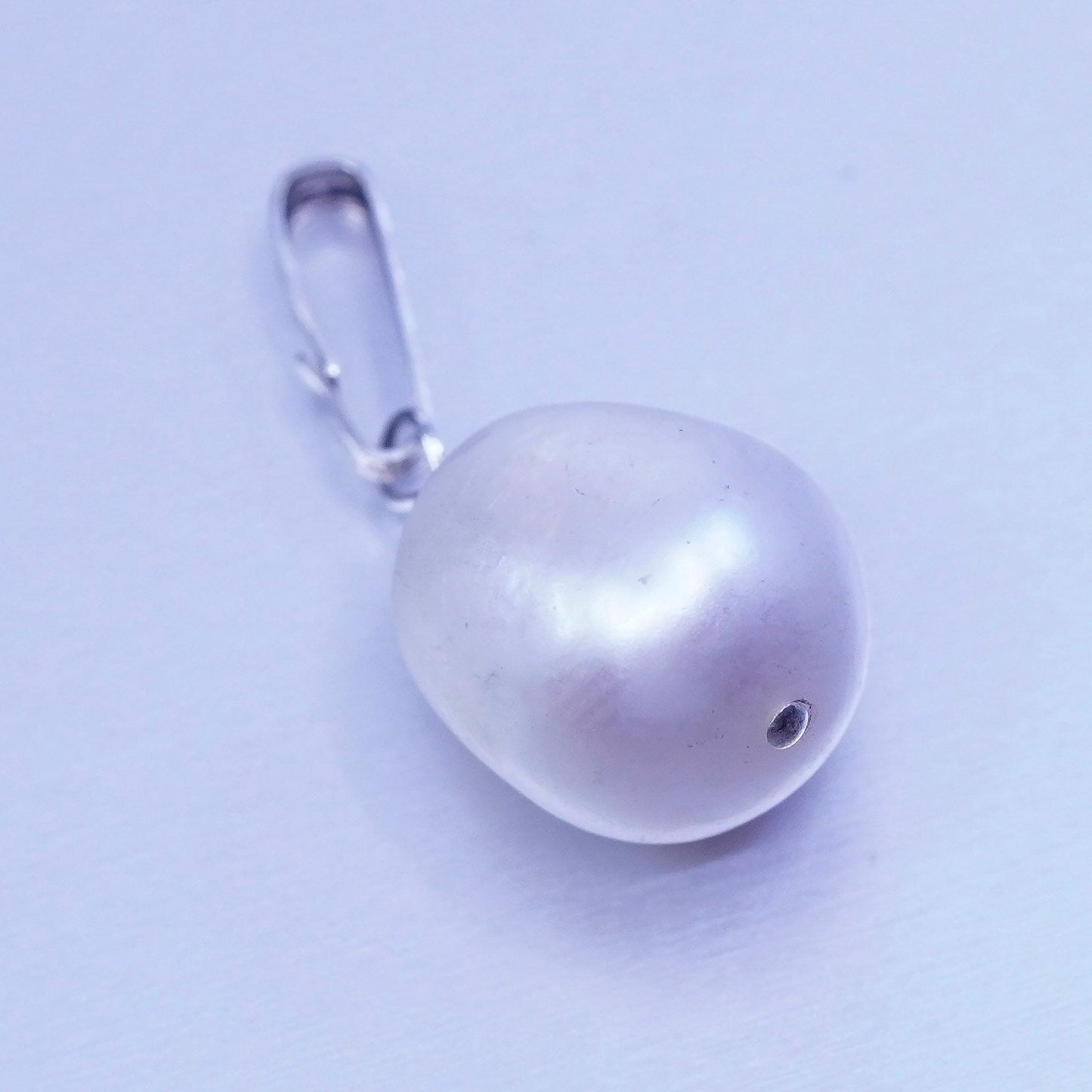 antique sterling 925 silver handmade charm pendant with pearl