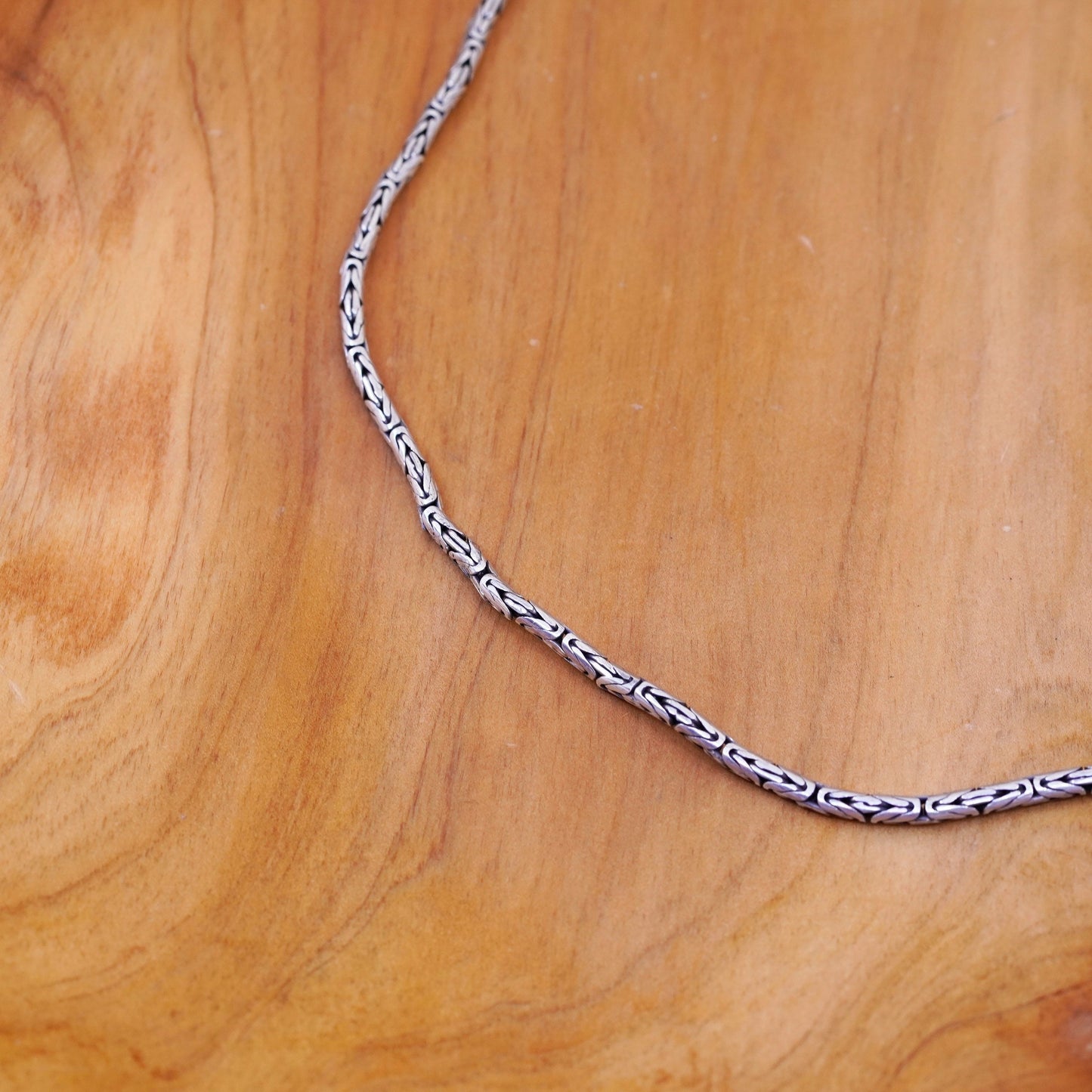 18”, 3mm, vintage Sterling silver Birdcage chain, 925 Byzantine men’s necklace