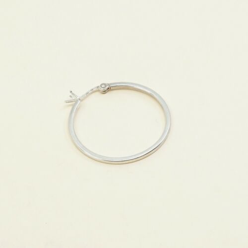 1.25”, Vtg Sterling Silver Hoops, Italy 925 silver, elegant earrings, Huggie