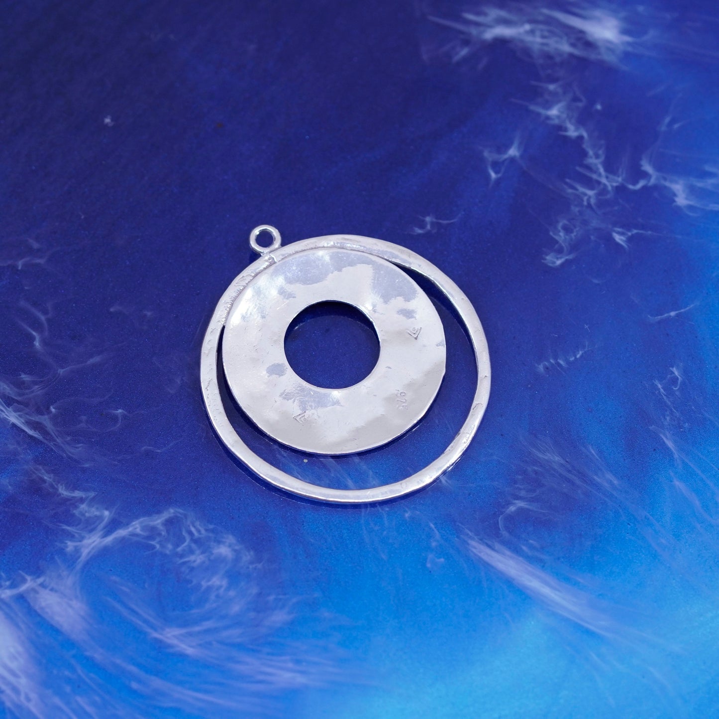 Vintage silpada Sterling silver handmade pendant, hammered 925 circle