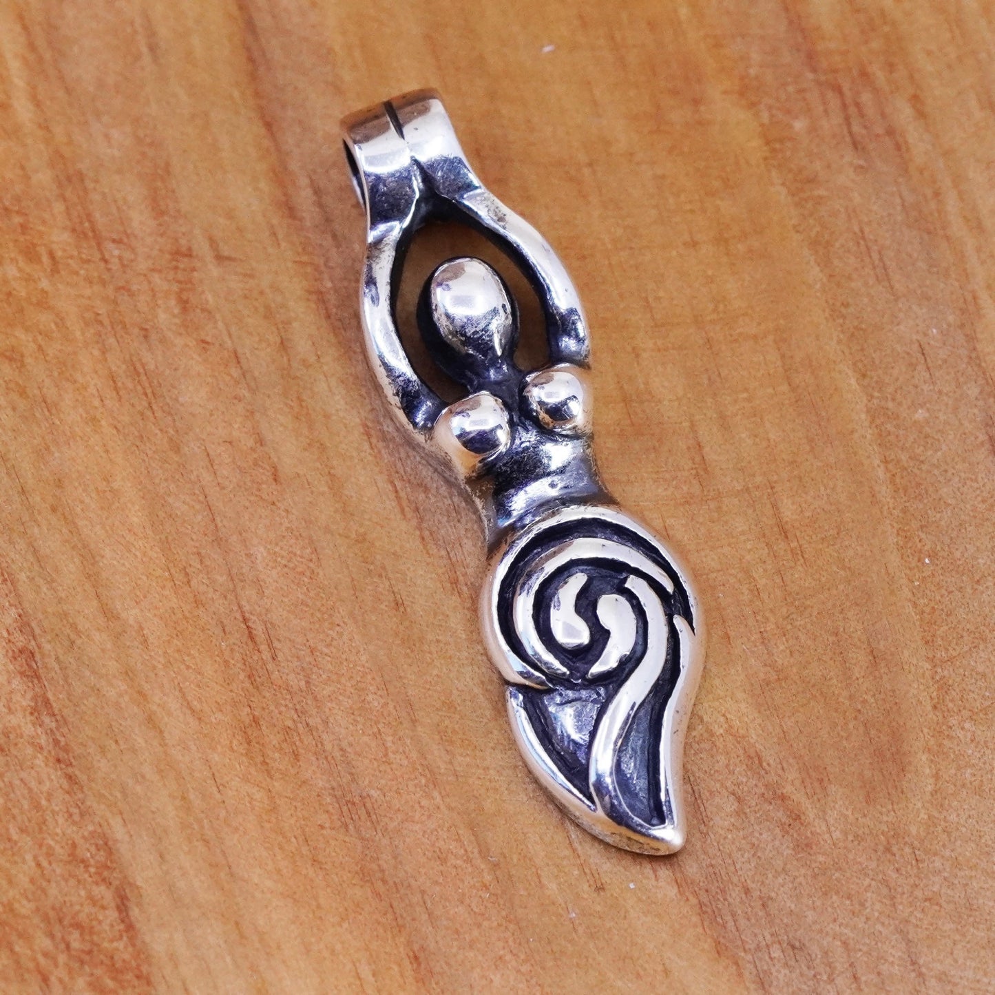 Vintage sterling 925 silver handmade fertility goddess