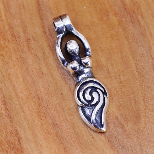 Vintage sterling 925 silver handmade fertility goddess