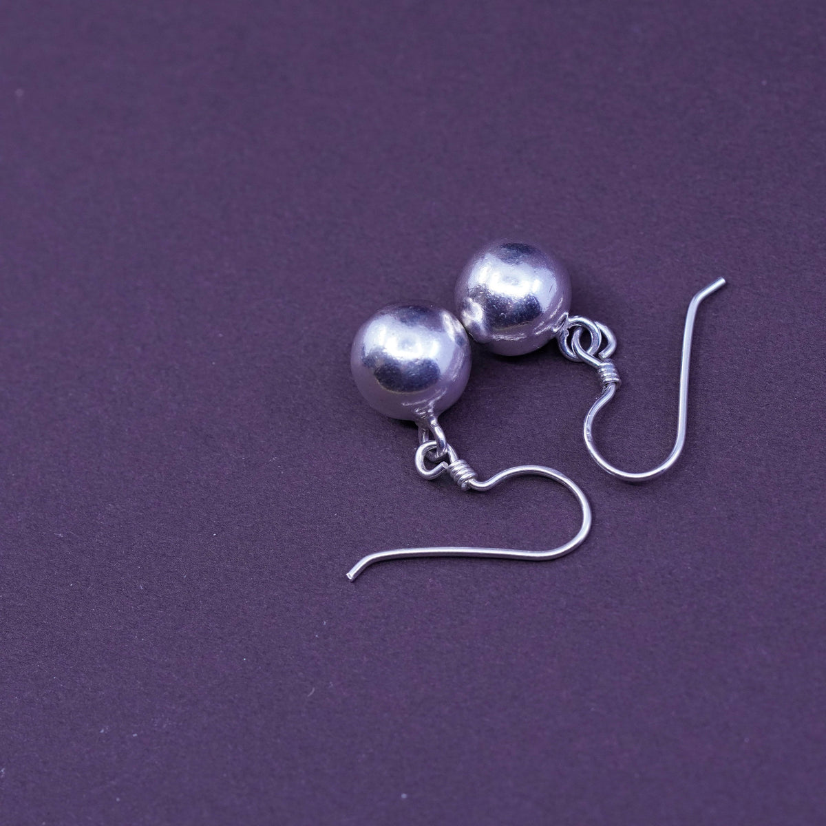 Vintage Sterling silver Handmade earrings, 925 bead dangles