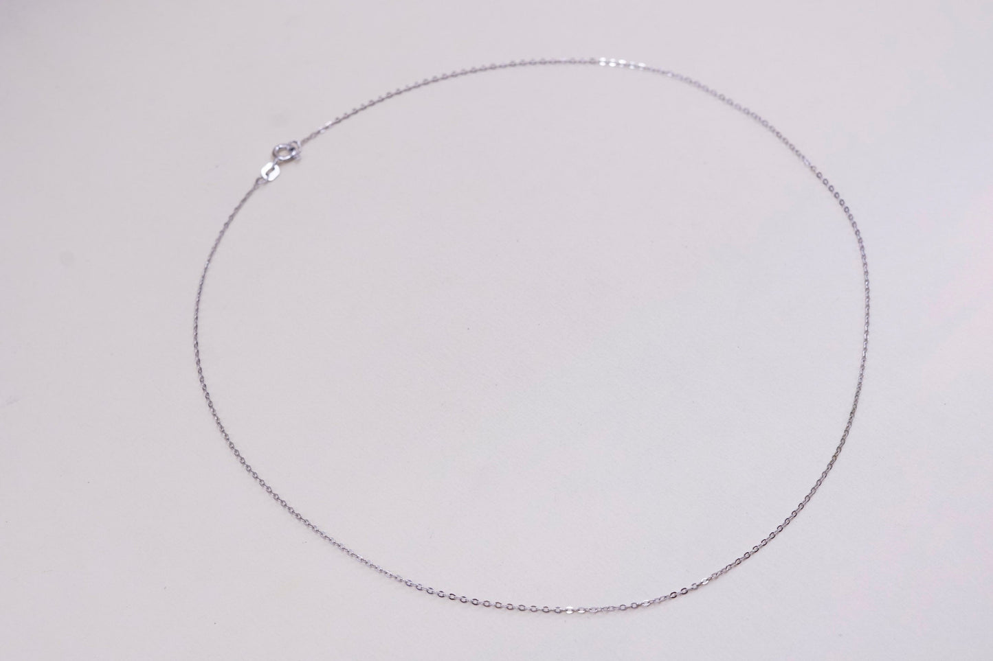 18”, 1mm, Vintage sterling silver flatten circle chain, Italy 925 necklace