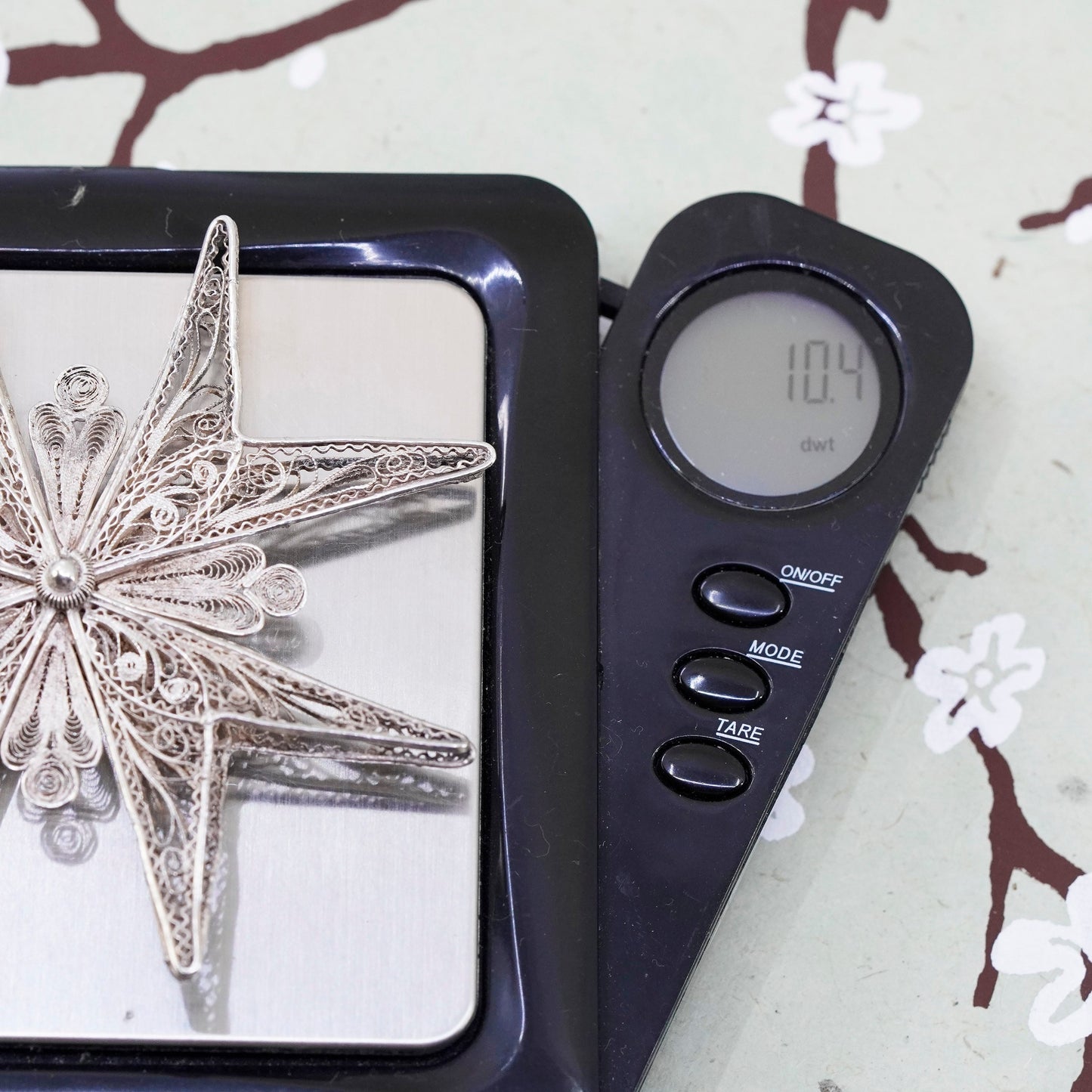 Vintage Sterling silver handmade charm, filigree 925 Jerusalem cross pendant