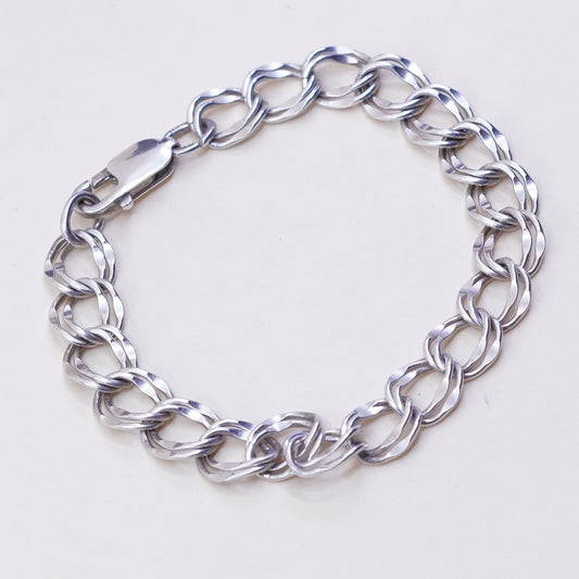 6.75”, 7mm, Vintage prochain Sterling silver double curb chain, 925 bracelet