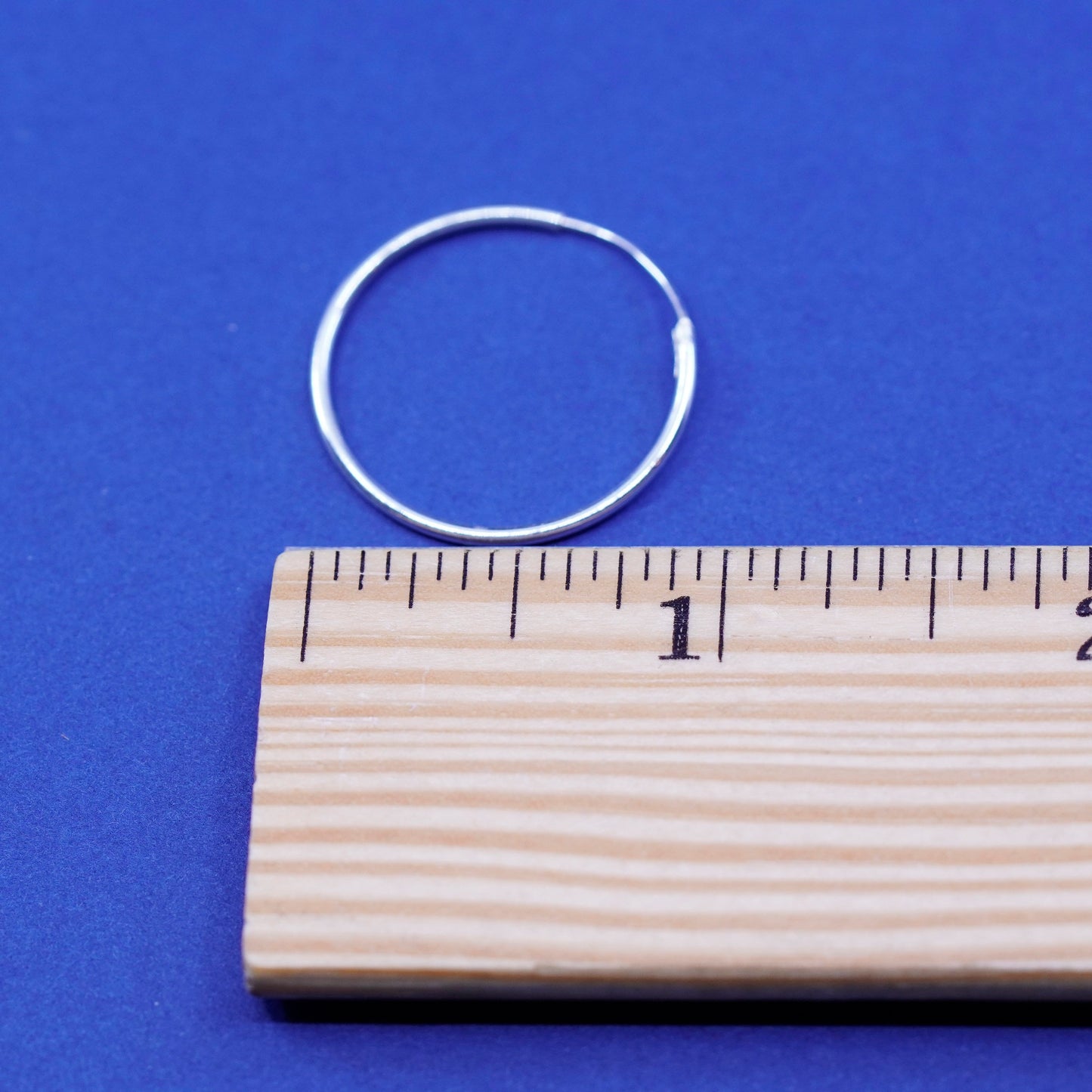 0.75”, vintage Sterling silver handmade hoop earrings, Modern 925 huggie