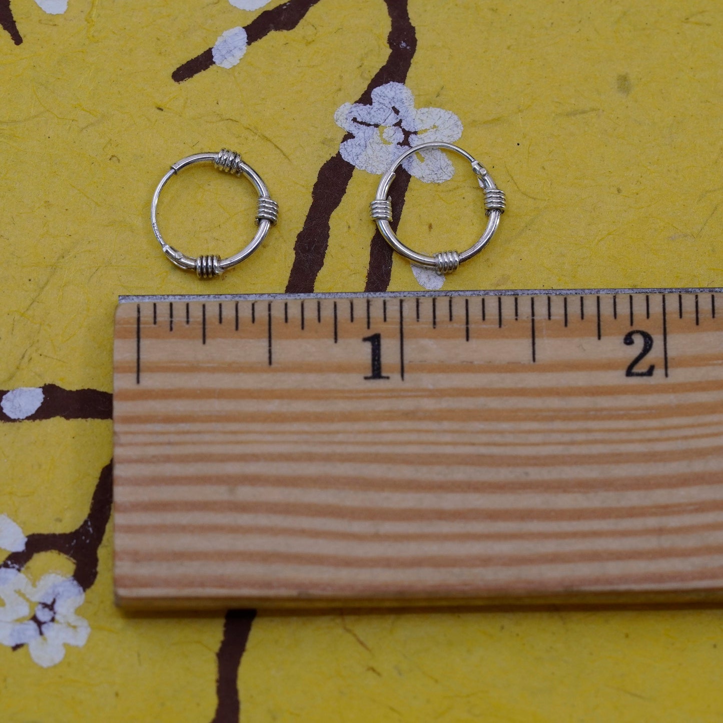 0.5”, Vintage Sterling 925 silver handmade earrings, 925 hoops