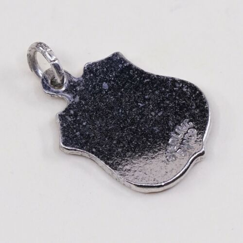 Vintage Sterling Silver Enamel Pendant, 925 Sessions House Bermuda Charm