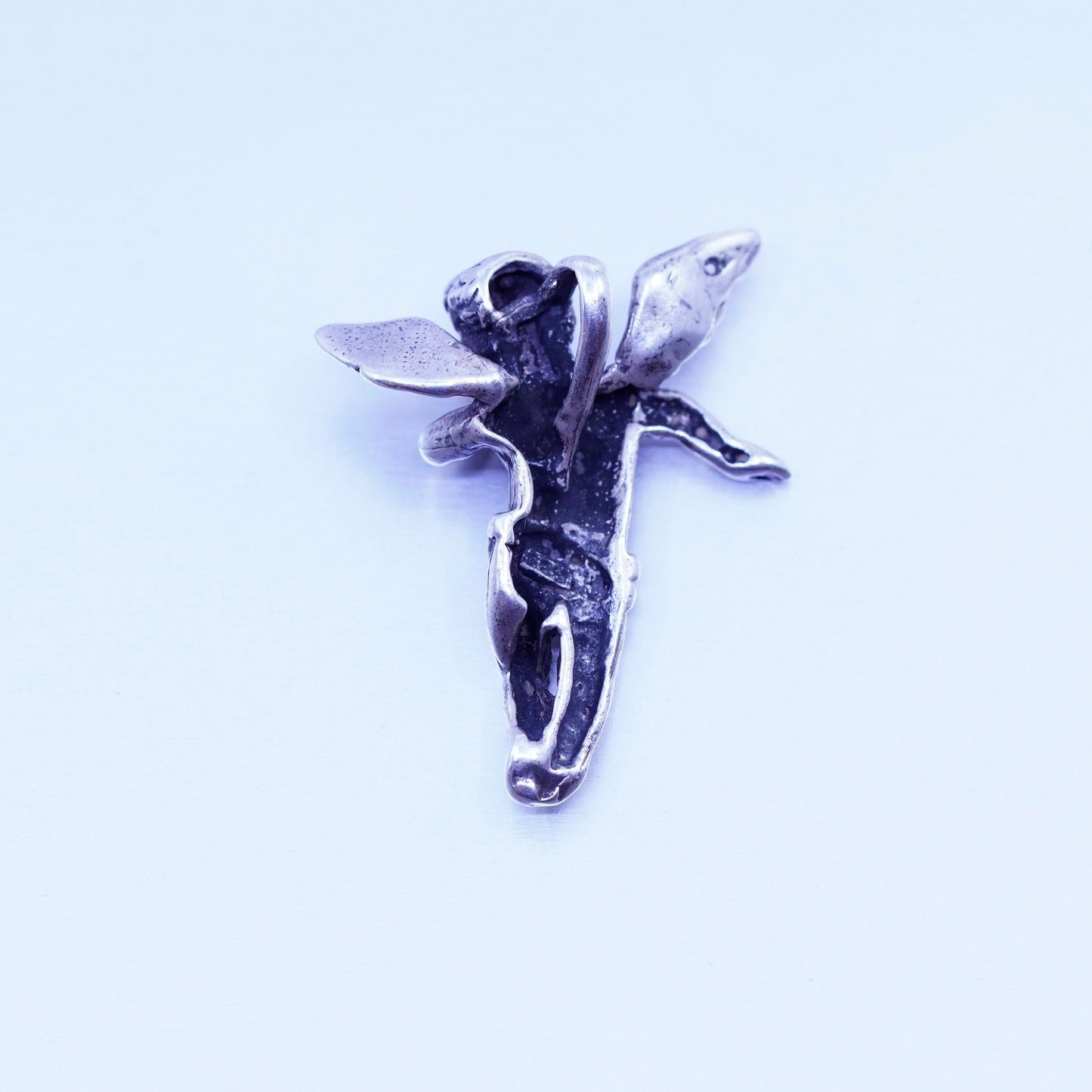 Antique Sterling silver handmade charm, 925 Angel pendant