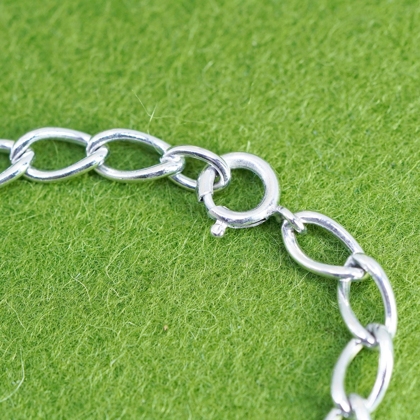 6.5”, 7mm, Vintage sterling 925 silver twisted curb bracelet