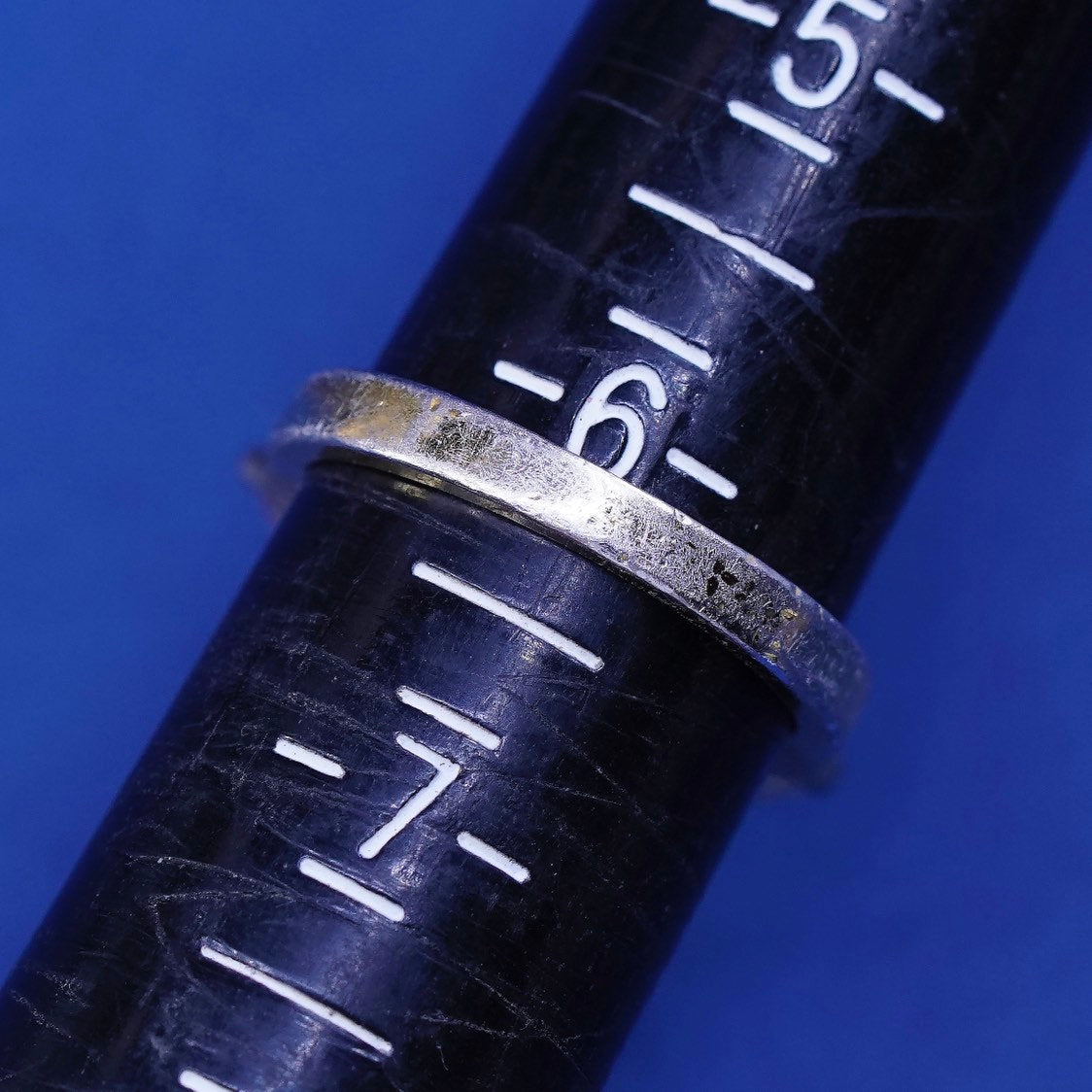 sz 6.25, vtg Vermeil Sterling silver engagement ring, gold over 925 w/ Cz