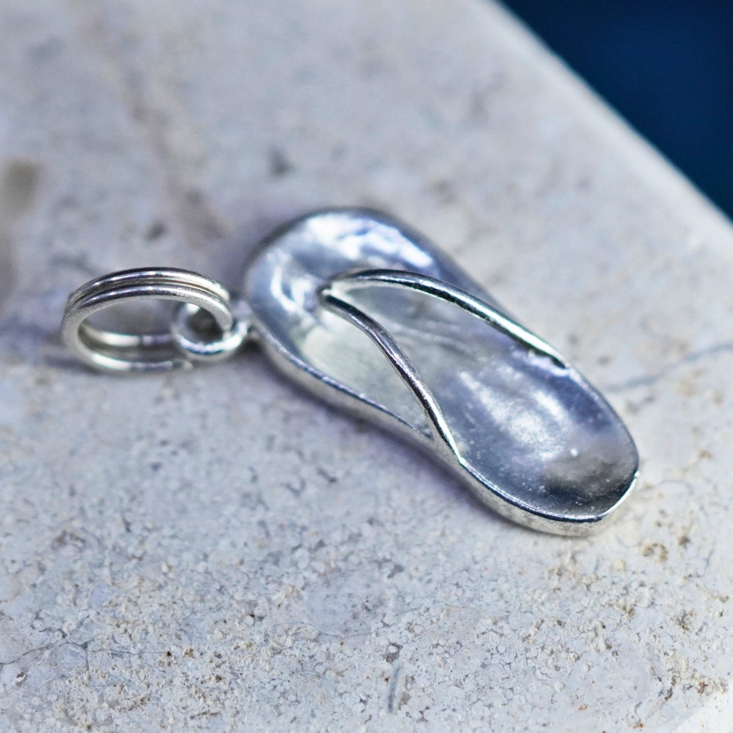 Vintage Sterling silver handmade pendant, 925 sandal, flip flop charm