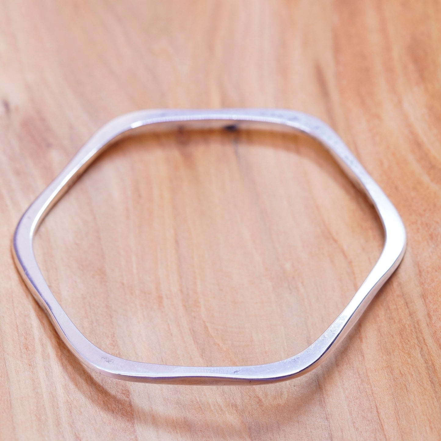 8.25”, Vintage Native American IC Sterling silver bracelet, hexagram 925 bangle