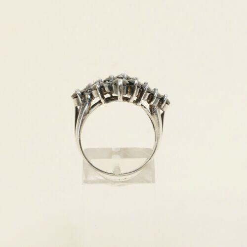 Sz 8.5, Vtg Sterling Silver handmade Ring, 925 Silver W/ Ovsidjan n marcasite
