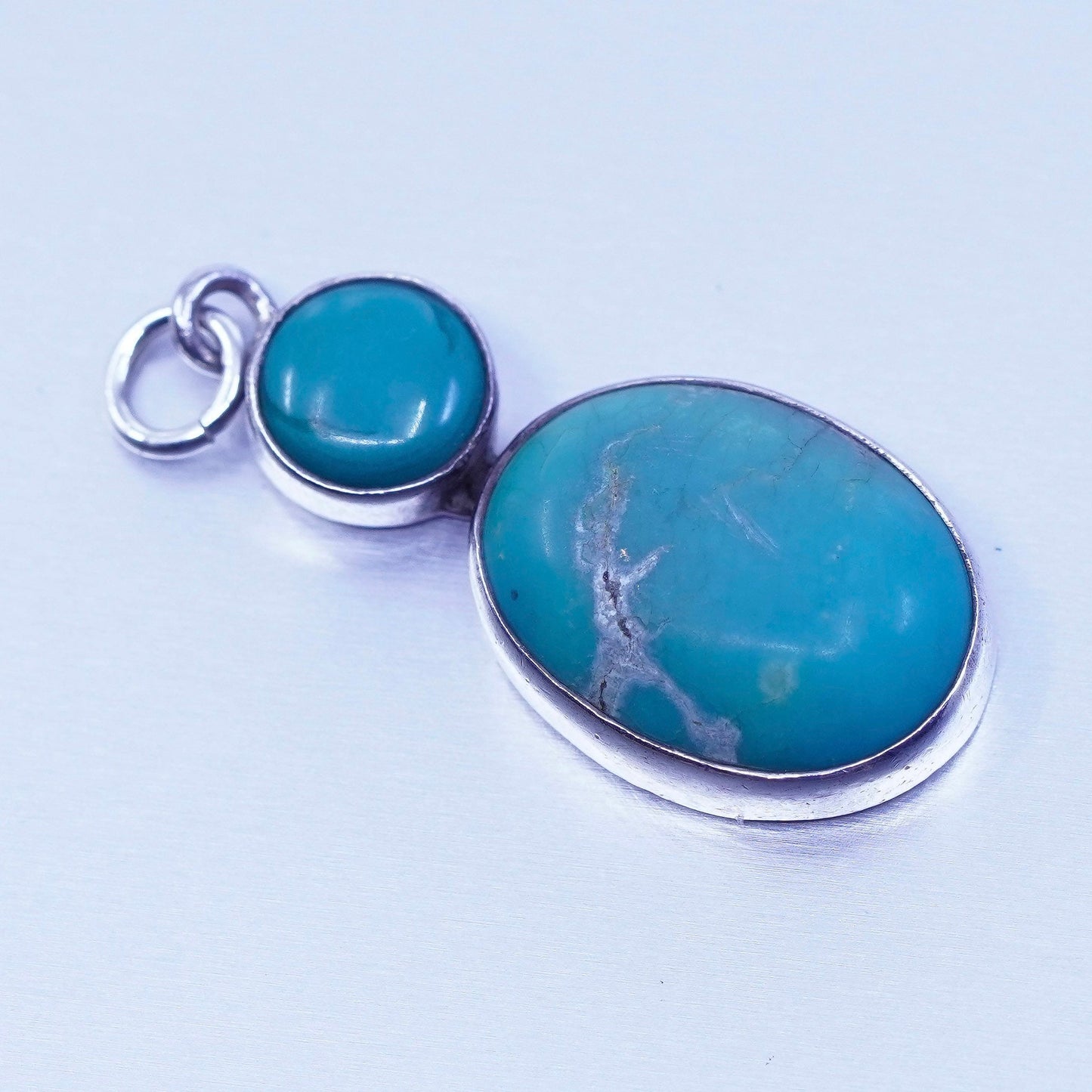 antique southwestern sterling 925 silver pendant with turquoise