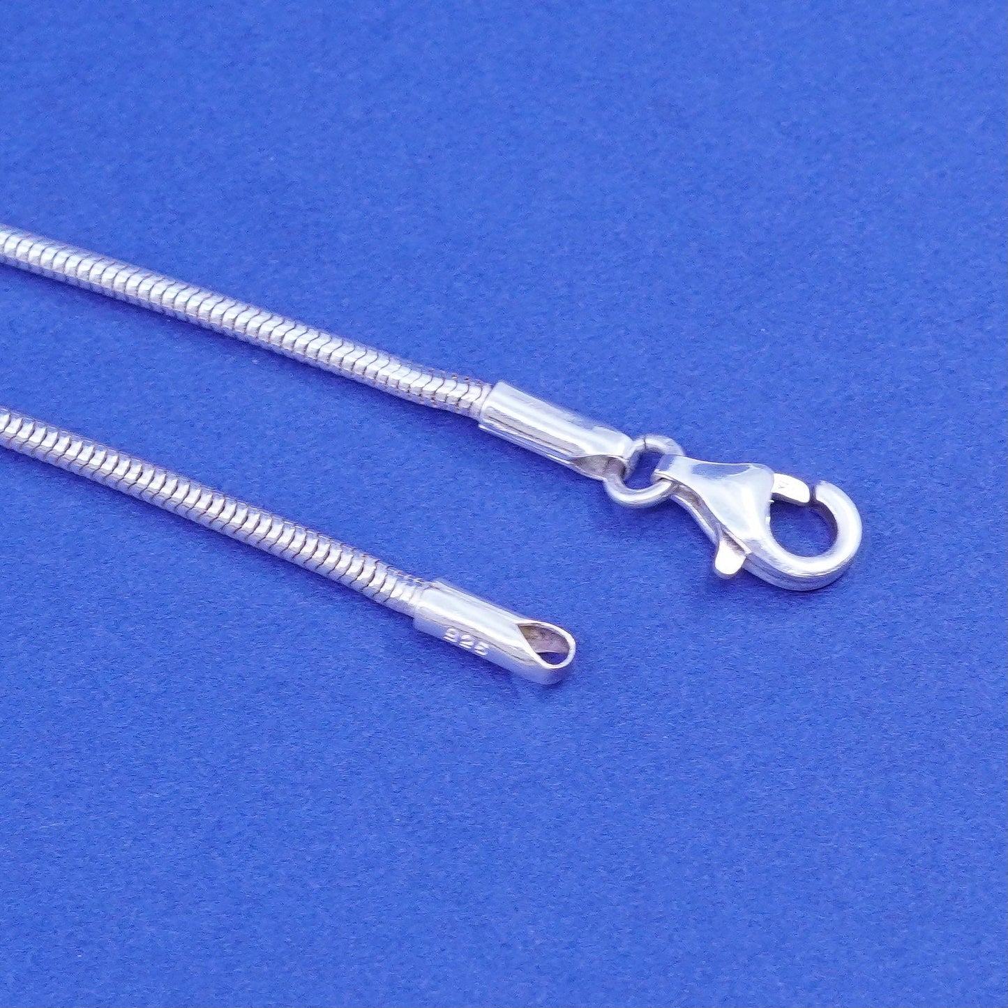 18”, 1.6mm, vintage Italy Sterling silver handmade necklace, 925 snake chain