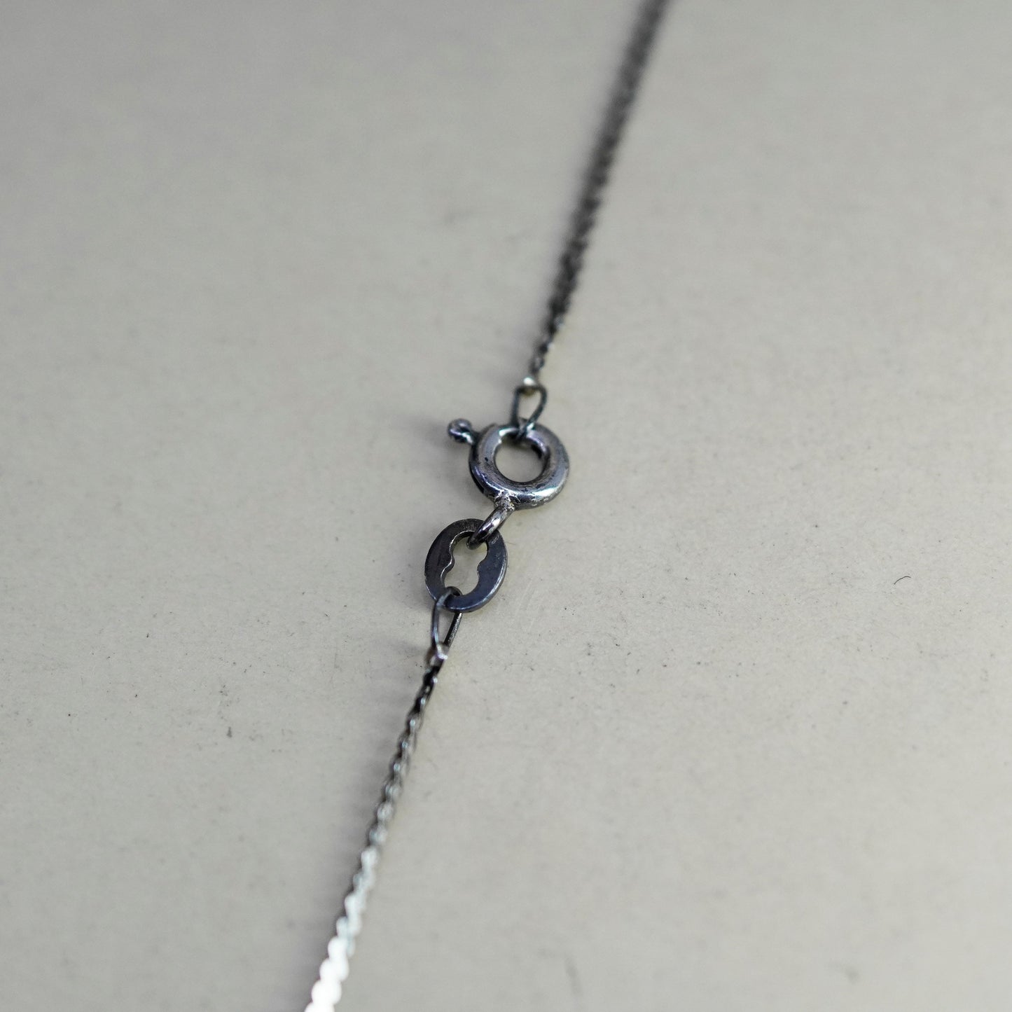 14”, 1mm, Vintage Italy sterling silver 925 s link chain, necklace