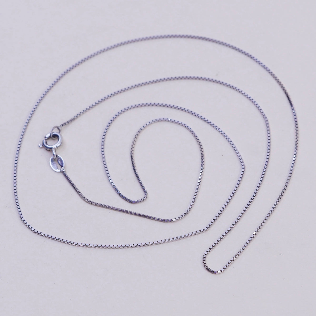 24”, 1mm, Vintage Italian sterling 925 silver box chain, necklace