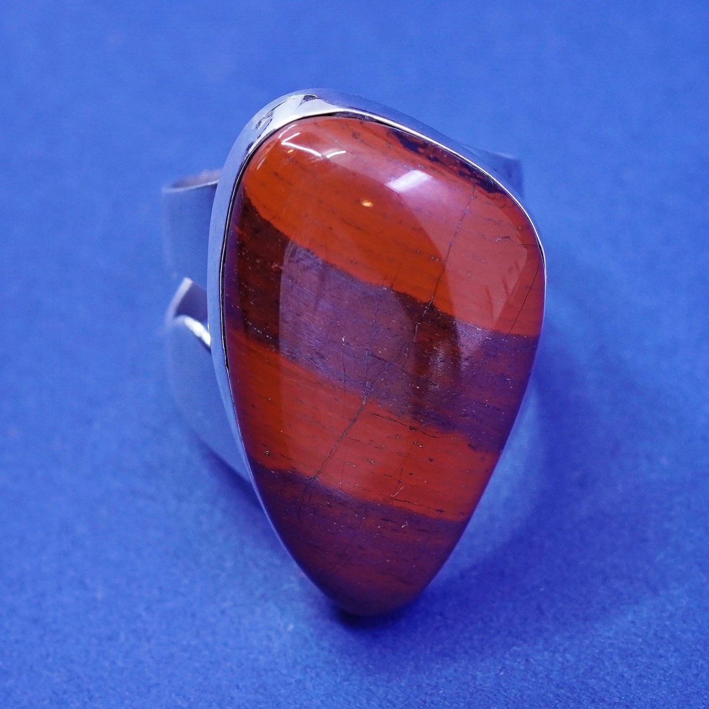 Size 9.25, Jay King DTR sterling 925 silver handmade statement ring with jasper