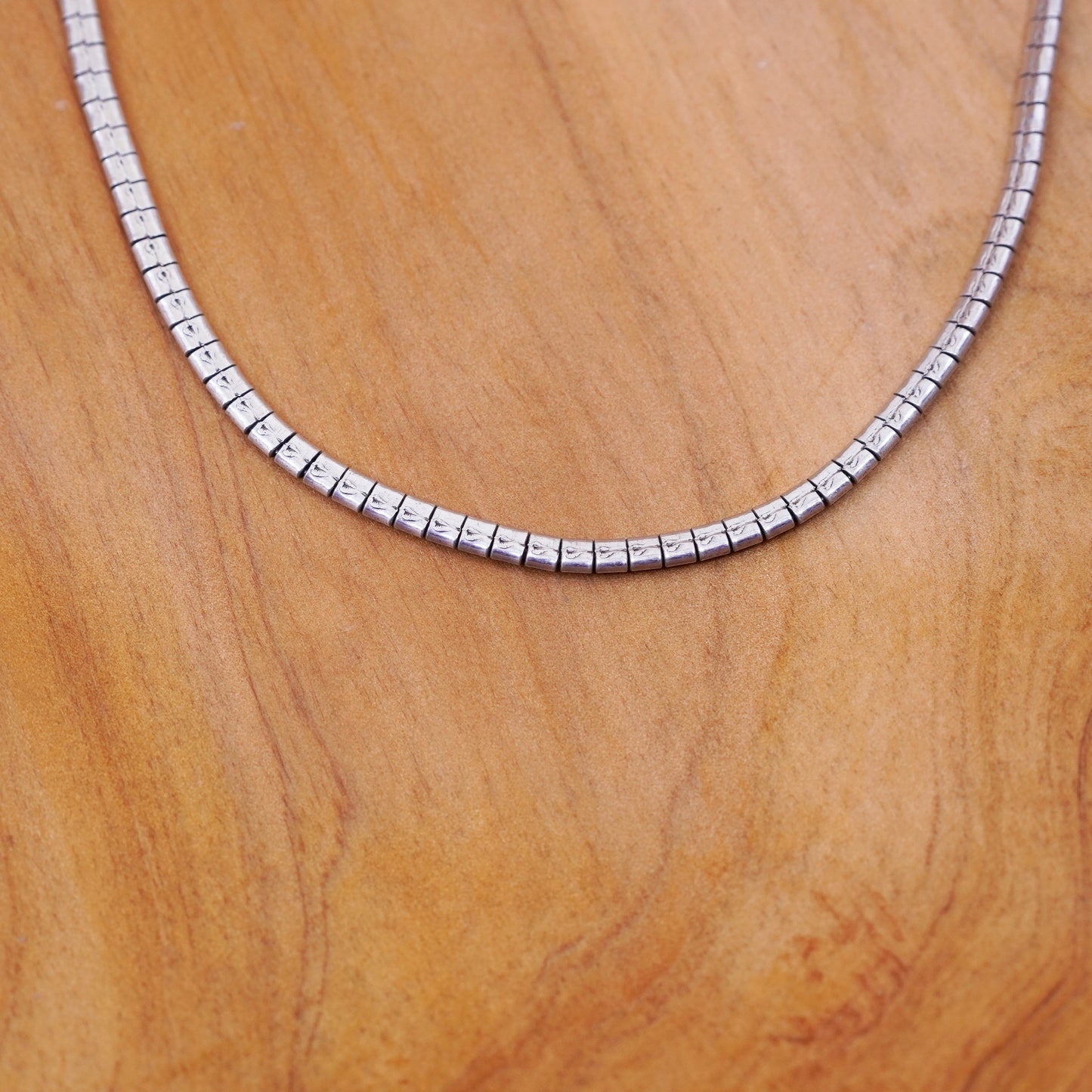 18”, 3mm, vintage Italy Sterling silver omega chain, Italy 925 necklace