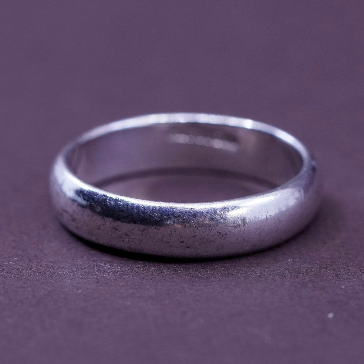 Size 9, vintage sterling silver handmade ring, 925 wedding band
