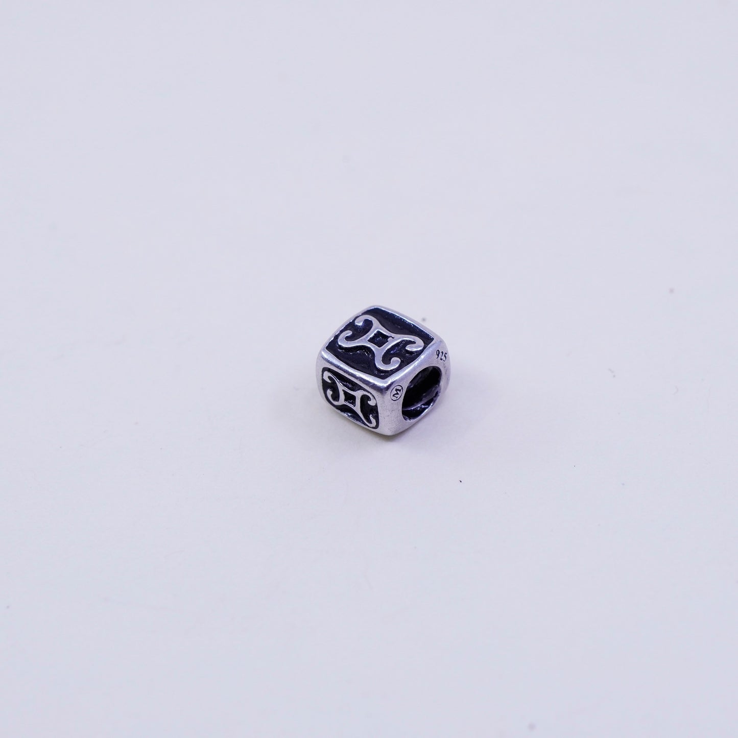 Vintage Cham Sterling silver handmade pendant, 925 Gemini bead charm