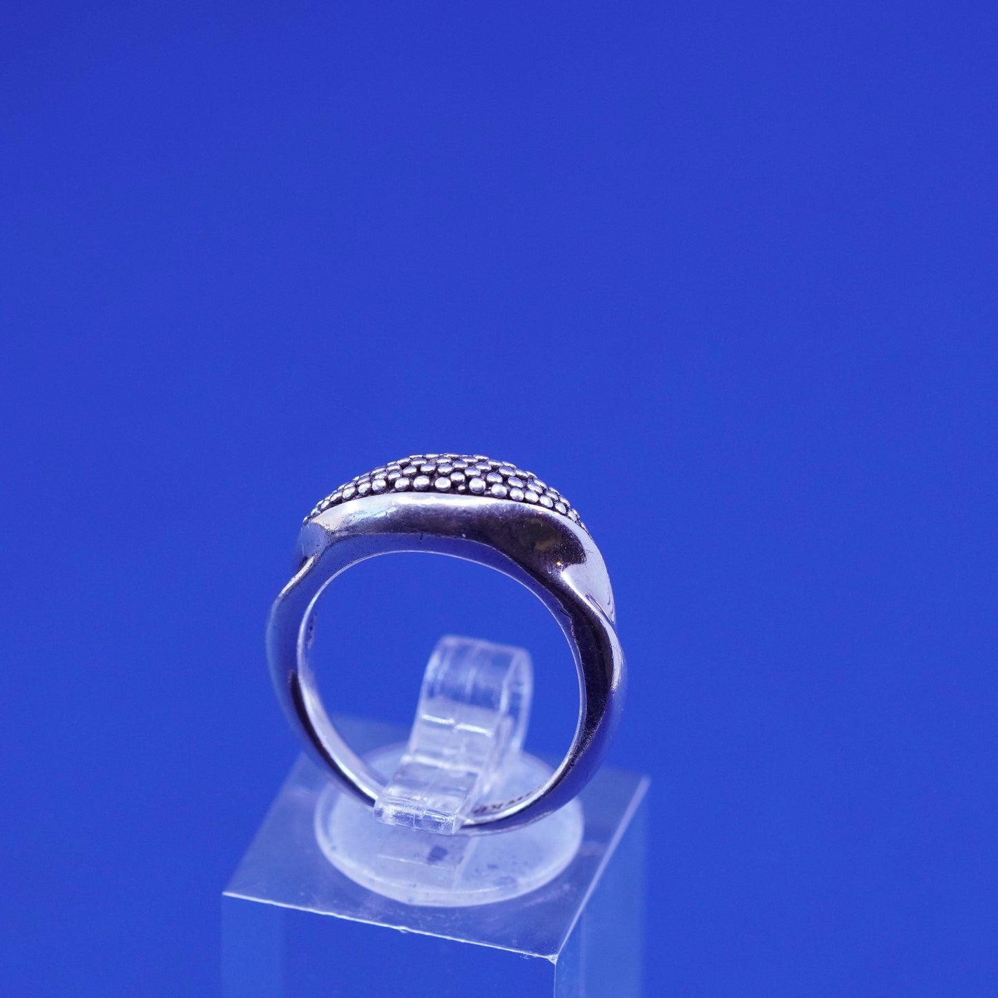 Size 6, vintage michael dawkins jewelry, Sterling silver ring, 925 band beads