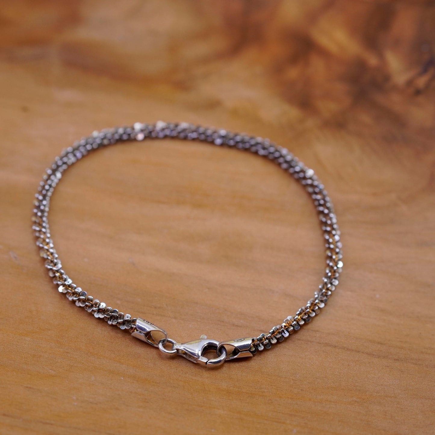 7.75”, vintage Milor Sterling silver twisted bracelet, Italy 925 chain