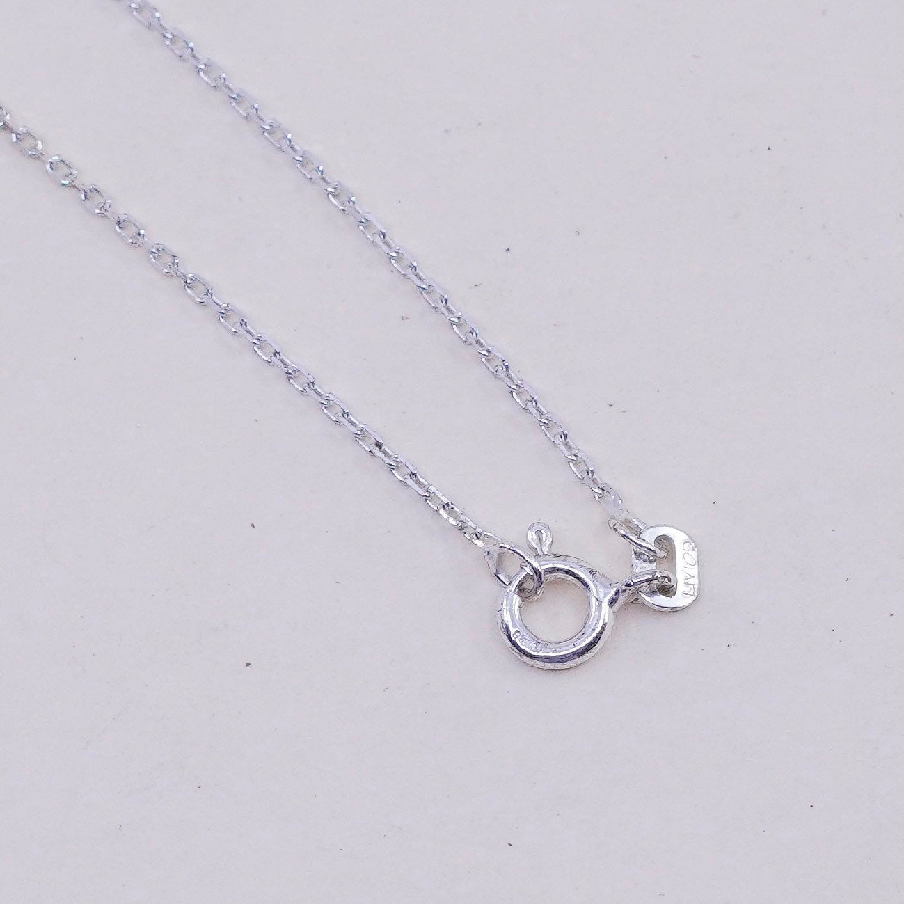18”, 1mm, Vintage sterling silver circle chain, Italy 925 necklace