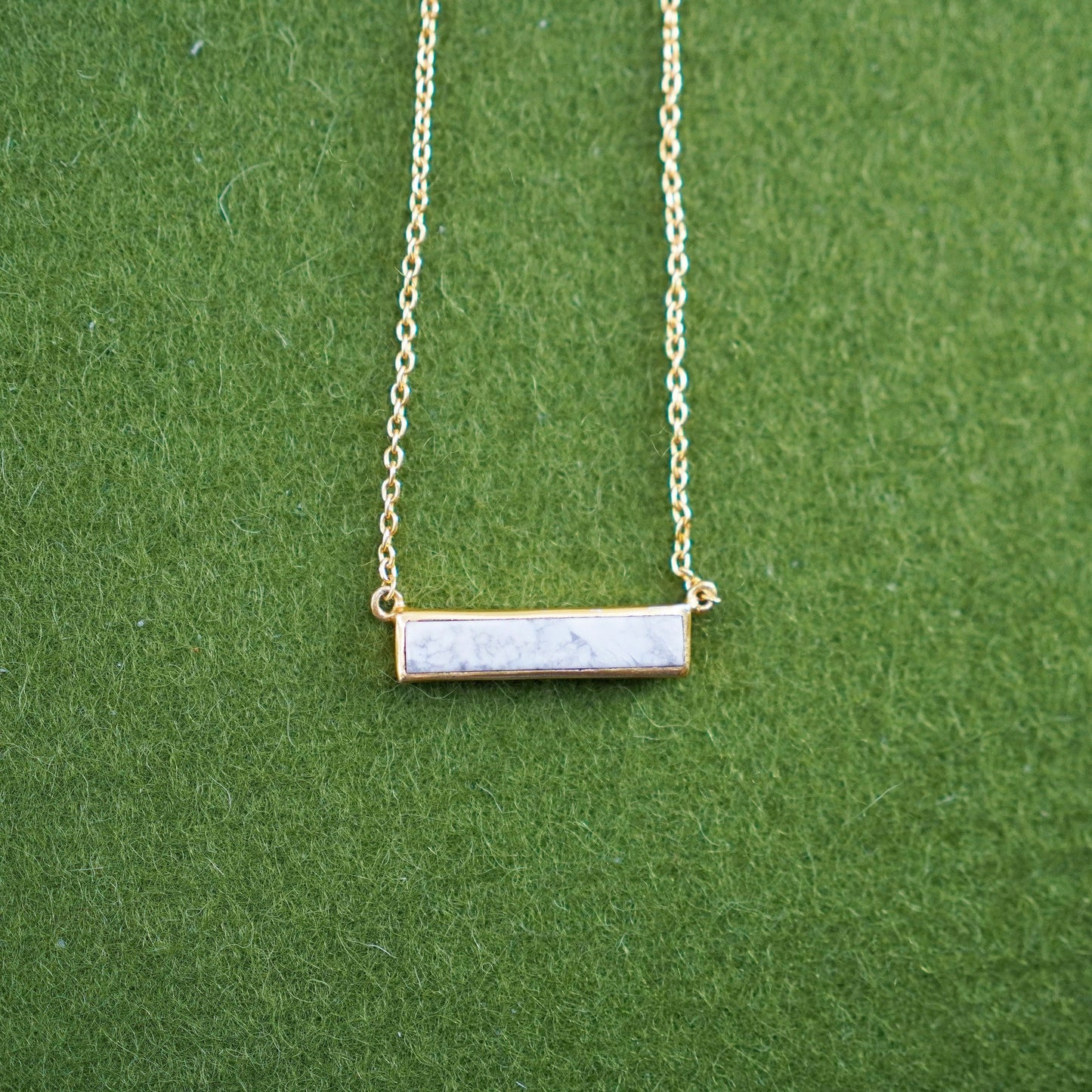 16+2”, Pura Vida vermeil gold sterling 925 silver necklace, marble bar pendant