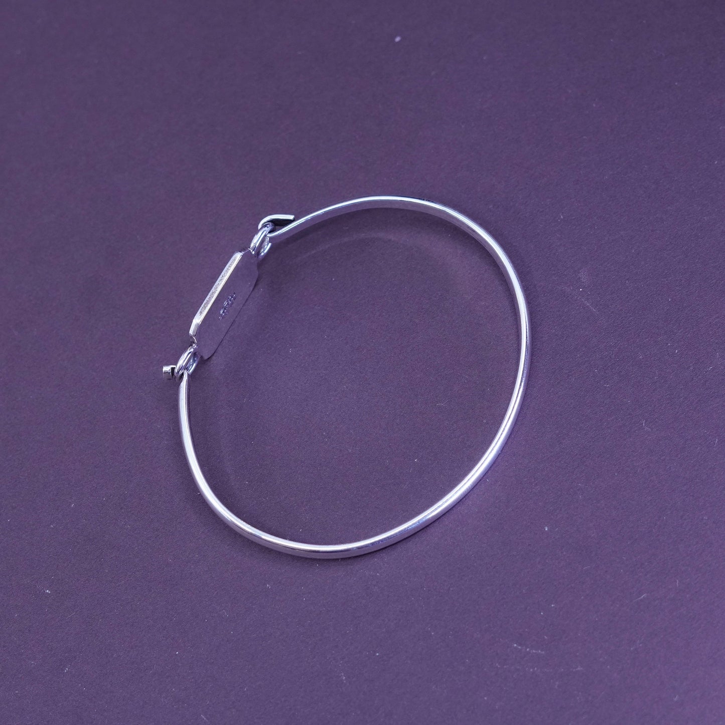 7.5”, mexico sterling silver bracelet, 925 bangle w/ name monogram initial “ACG
