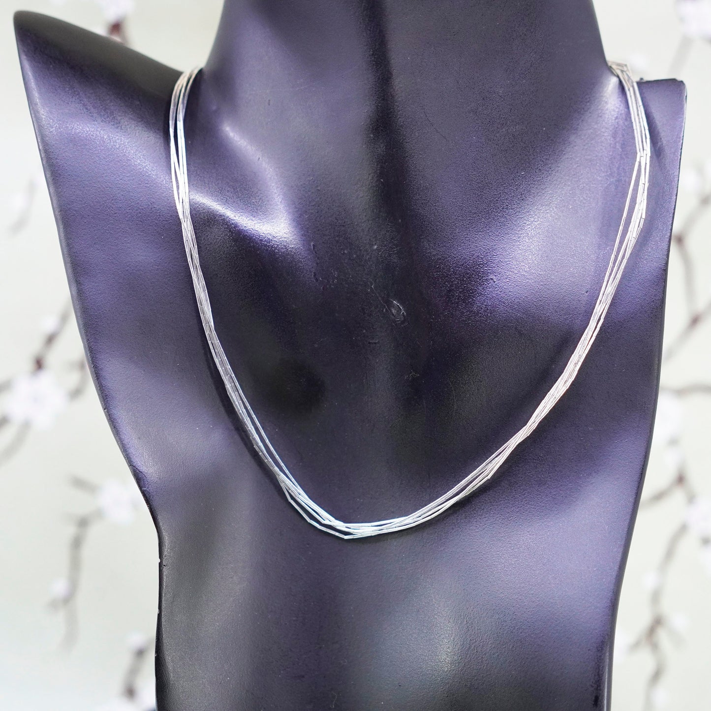 18”, liquid Sterling silver necklace, Native American 925 liquid silver chain