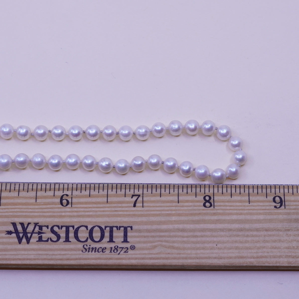 18”, Vintage freshwater pearl beads necklace chain sterling 925 silver clasp