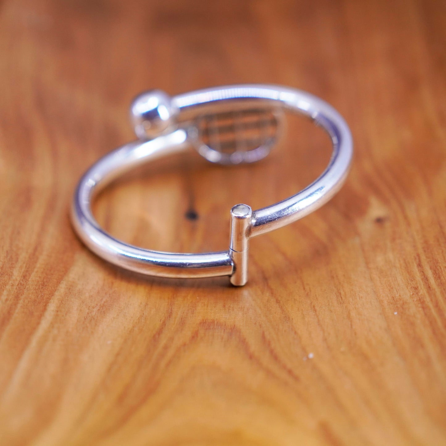 6.5”, Mexico sterling silver handmade bracelet, 925 wrap tennis racket bangle