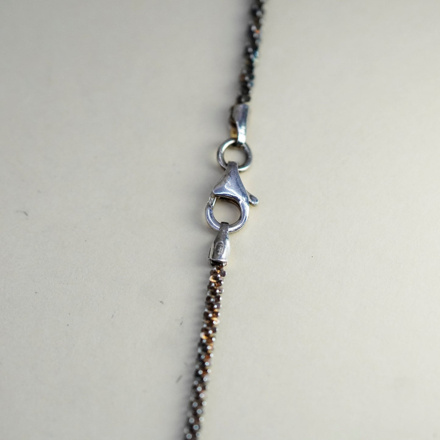 20”, 2mm, vintage Sterling silver necklace, solid 925 silver twisted chain