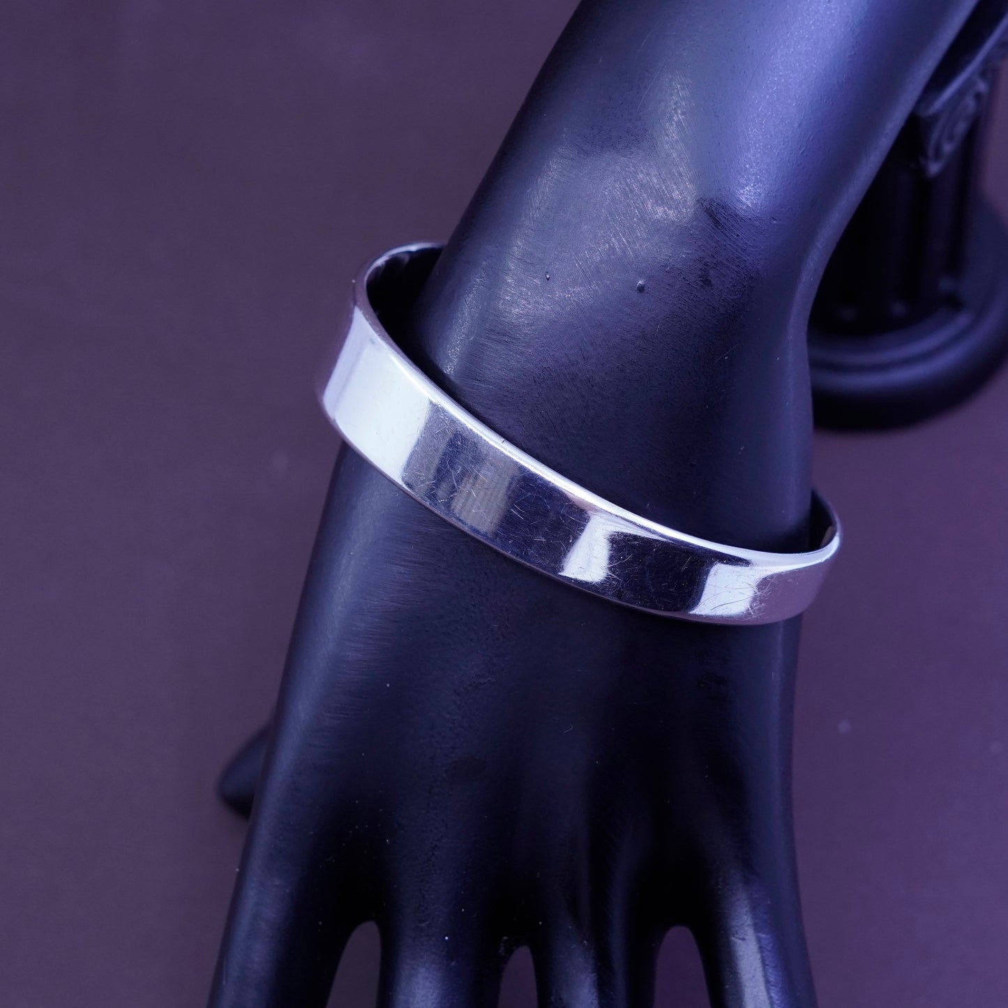 7.25”, Vintage Mexico Sterling silver handmade bracelet, 925 cuff