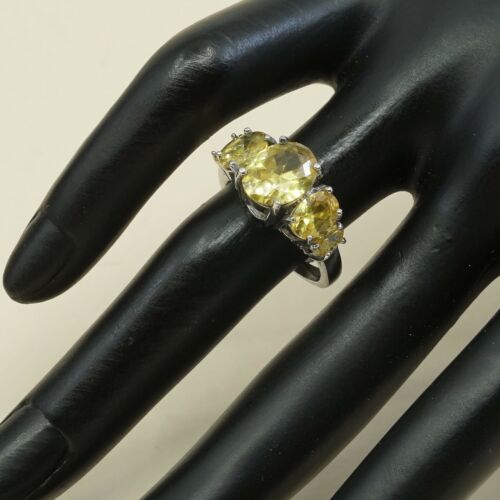 Sz 6.75, Sterling Silver handmade Ring, 925 Silver W/ citrine
