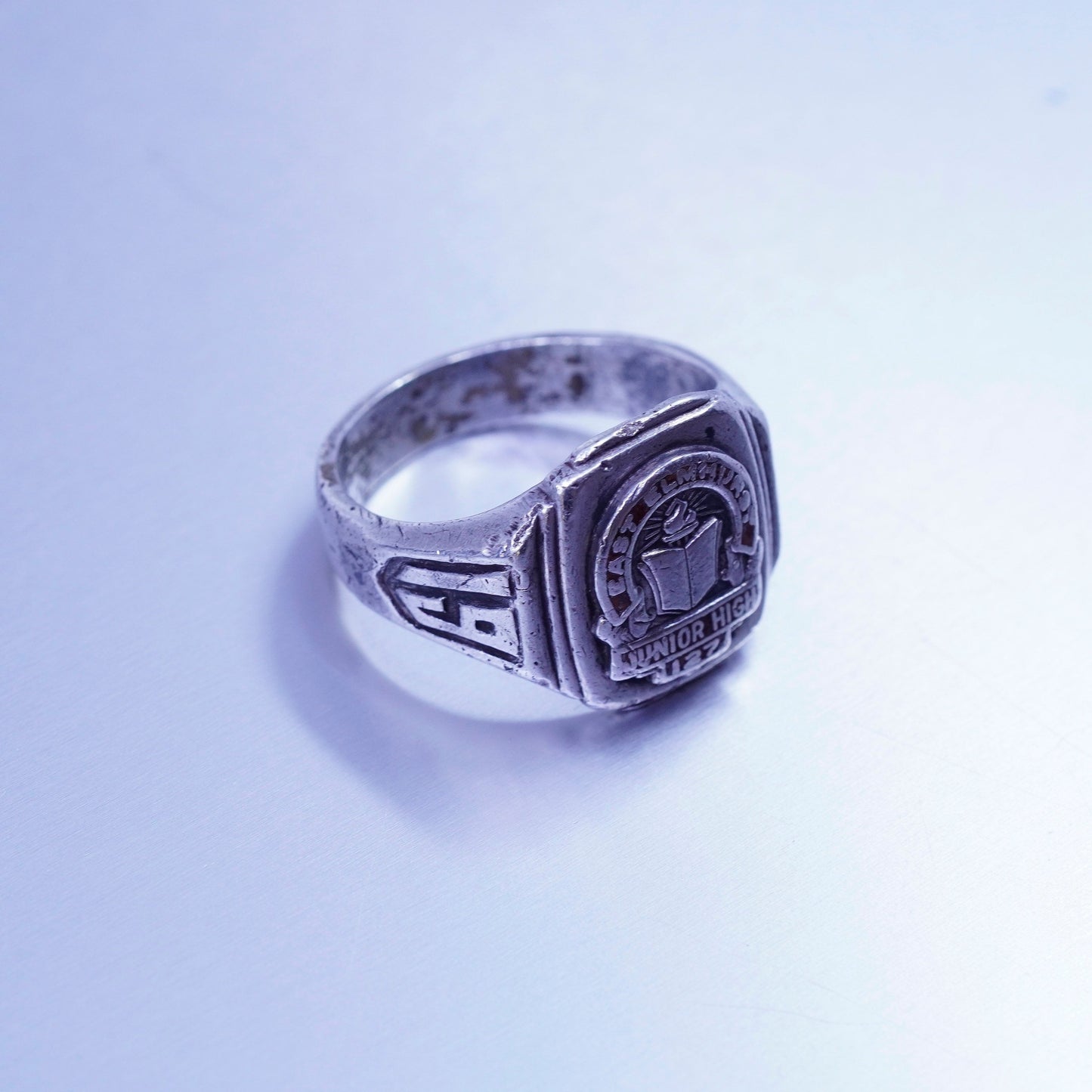 Size 11, 1962 statement Sterling 925 silver junior high east elementary ring