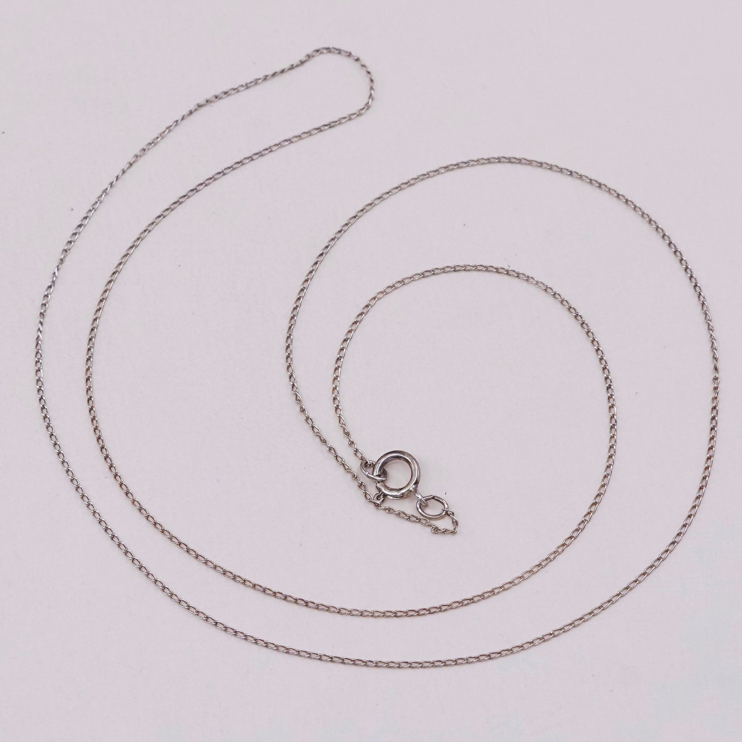 20”, 1mm, vermeil Gold over sterling silver curb chain, Italy 925 necklace