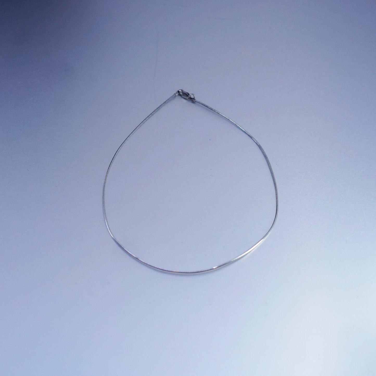 16” 1mm, vintage Sterling 925 silver textured snake chain necklace