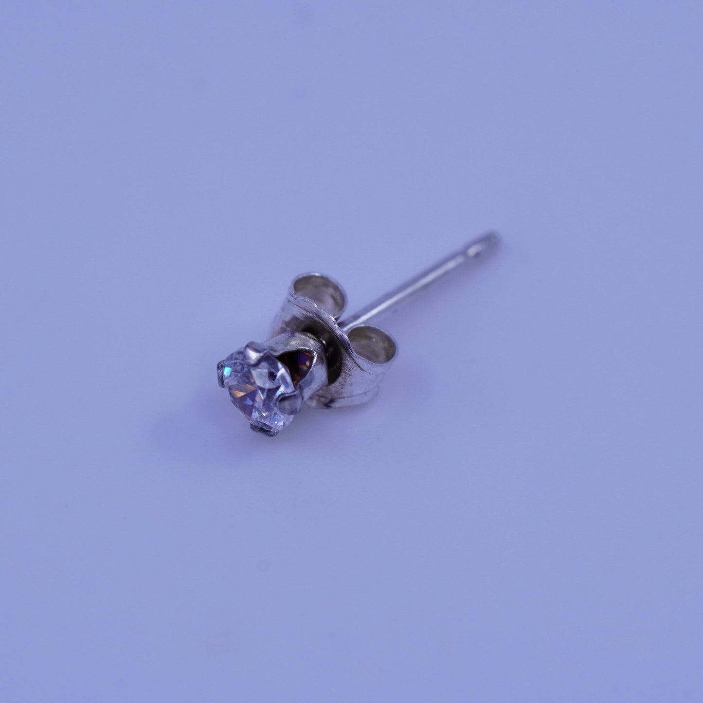 Vintage Sterling 925 silver earrings, studs with cz inlay